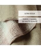 Maxi plaid in pile beige/tortora - 150x200 cm