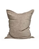 Fodera per pouf senza morbida imbottitura in velluto a coste tortora - 80x100 cm
