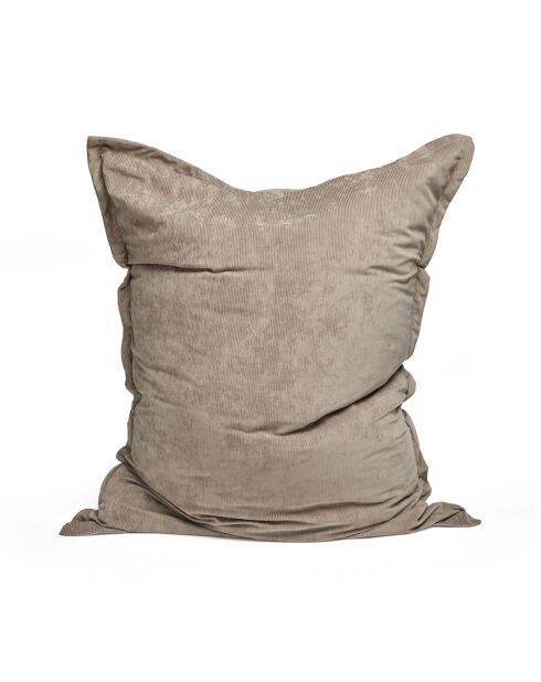 Fodera per pouf senza morbida imbottitura in velluto a coste tortora - 80x100 cm