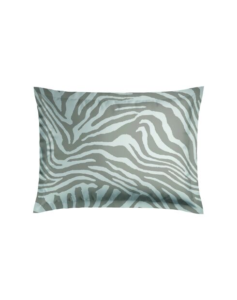Lot de 2 taies d'oreiller satin de coton Evasion zébrée taupe - 2x(50x70 cm)