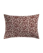 Funda de almohada Floréal de satén de algodón terracota 01 - 2x (50x70 cm)