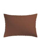 Funda de almohada Floréal de satén de algodón terracota 01 - 2x (50x70 cm)
