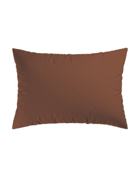 Funda de almohada Floréal de satén de algodón terracota 01 - 2x (50x70 cm)