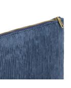Pochette plate velours côtelé bleue - 24x16,5 cm