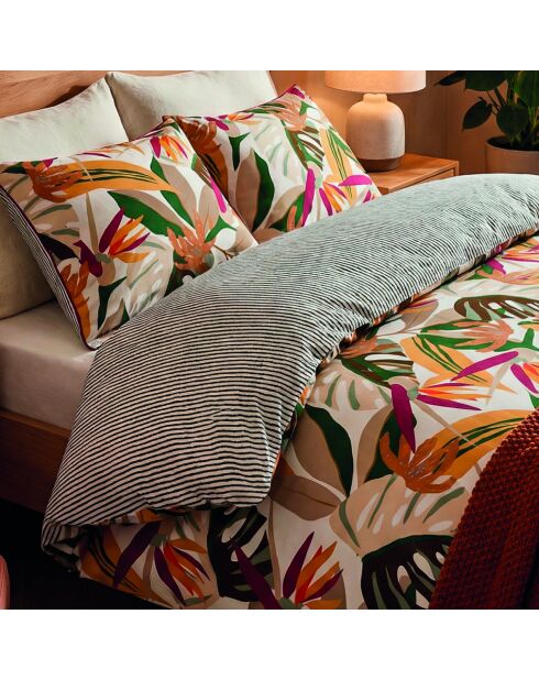 Federa Papagayo in raso di cotone arancione - 2x (63x63 cm)