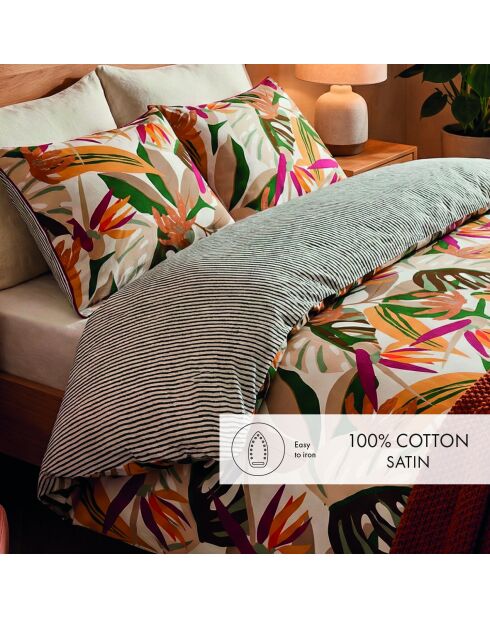 Federa Papagayo in raso di cotone arancione - 2x (63x63 cm)