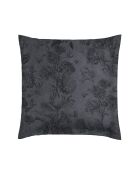 Set de 2 taies d'oreiller en satin de coton Toile Fleurie gris foncé - 63x63 cm