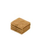 Serviette d'invité coton peigné LT Ecume jaune moutarde - 4x(30x30 cm)