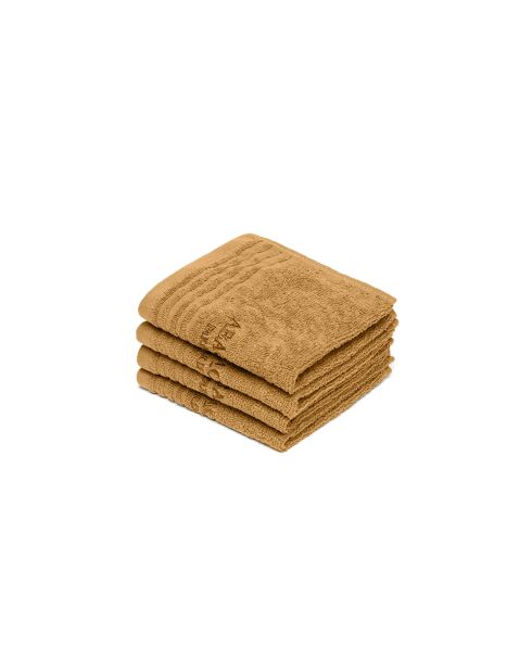 Serviette d'invité coton peigné LT Ecume jaune moutarde - 4x(30x30 cm)