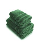 Set van 2 handdoeken en 2 badlakens flesgroen - 2x (50x100 cm) + 2x (70x140 cm)