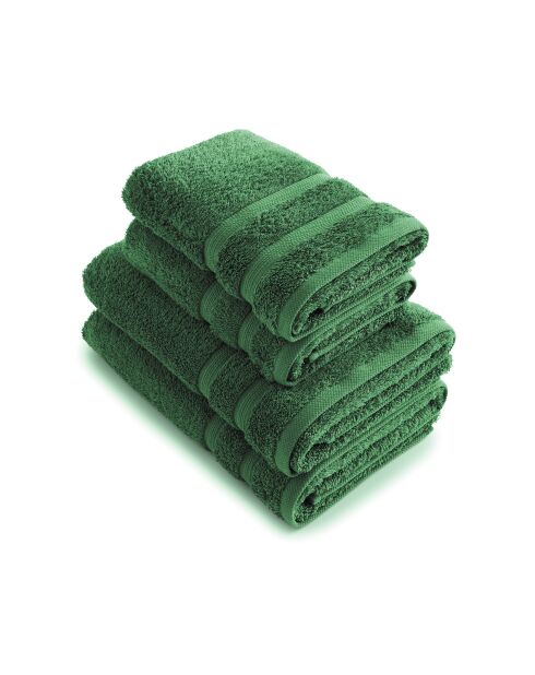 Set van 2 handdoeken en 2 badlakens flesgroen - 2x (50x100 cm) + 2x (70x140 cm)