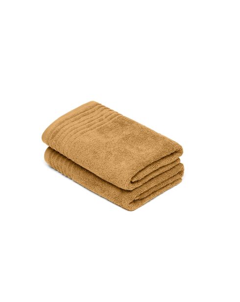 Set di 2 asciugamani in cotone pettinato LT Ecume giallo senape - 2x (45x45 cm)