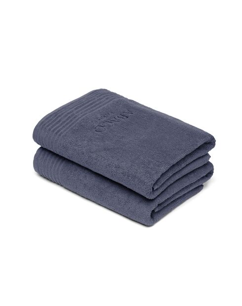 Lot de 2 draps de bain coton peigné LT Ecume bleu gris - 2x(70x140 cm)