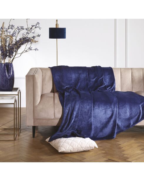 Maxi Plaid/Tagesdecke Design Diamond dunkelblau - 180x220 cm