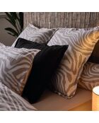 Taie d'oreiller satin de coton Evasion zébrée taupe - 30x50 cm