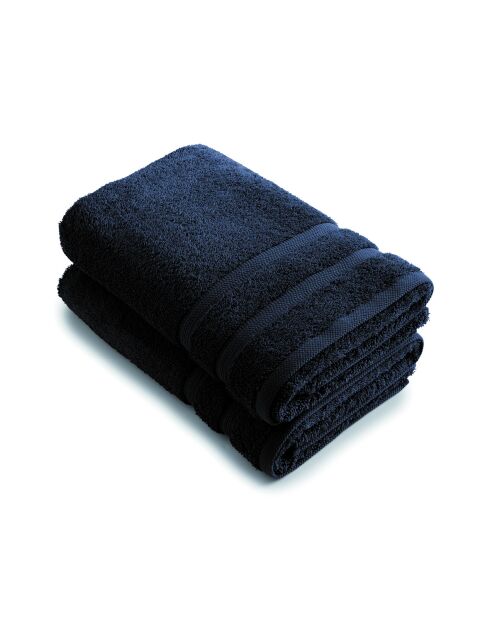 Set de 2 draps de bain bleu marine - 70x140 cm