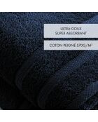 Set de 2 draps de bain bleu marine - 70x140 cm