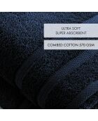 Set de 2 draps de bain bleu marine - 70x140 cm