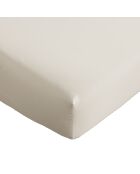 Drap housse en satin brodé Dolly ivoire