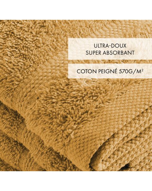 Set de 4 servilletas para invitados de color amarillo mostaza - 30 cm