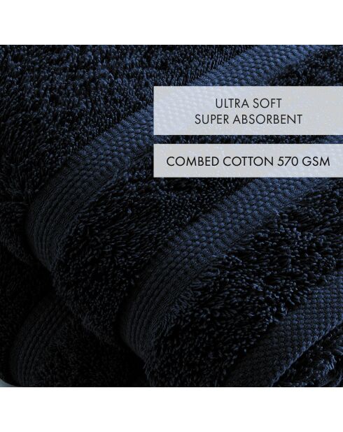 Set de 2 servilletas azul marino - 50x100 cm