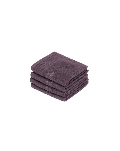 Serviette d'invité coton peigné LT Ecume mauve - 4x(30x30 cm)