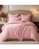 Taie d'oreiller rectangle en gaze de coton rose - 50x70cm