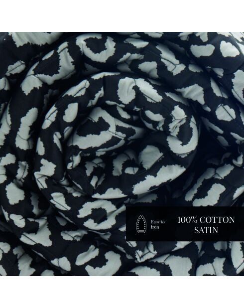 Couvre-lit satin de coton Instinct noir - 220x250 cm