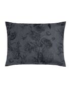 Set de 2 taies d'oreiller en satin de coton Toile Fleurie gris foncé - 50x70 cm