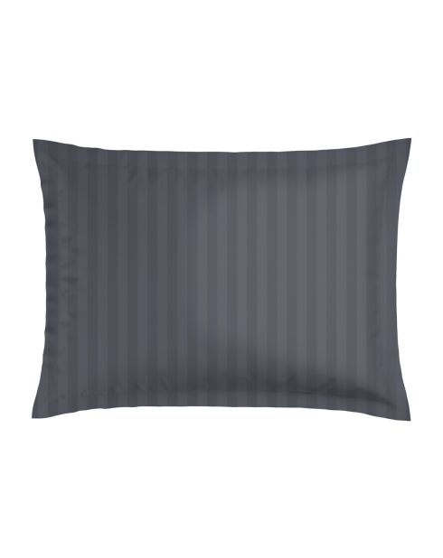 Set de 2 taies d'oreiller en satin de coton Toile Fleurie gris foncé - 50x70 cm