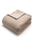 Plaid beige in pelliccia sintetica - 130x180 cm