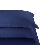 Lot de 2 taies d'oreiller satin de coton Uni 1 baratta bleu 06