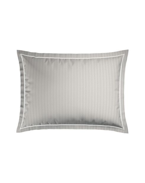 Set de 2 taies d'oreiller en coton percale Nantes taupe - 2x(50x70 cm)