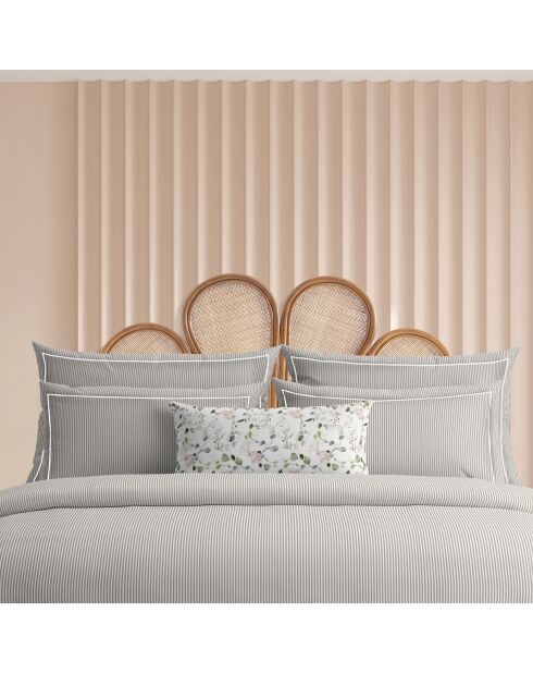 Set de 2 taies d'oreiller en coton percale Nantes taupe - 2x(50x70 cm)