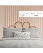 Set de 2 taies d'oreiller en coton percale Nantes taupe - 2x(50x70 cm)