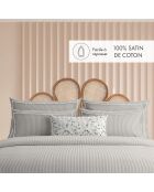 Set de 2 taies d'oreiller en coton percale Nantes taupe - 2x(50x70 cm)