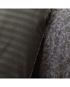 Set de 2 fundas de almohada de satén de algodón Damask Floralia taupe - 50x70 cm