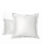 Taie d'oreiller carrée en satin de coton blanche - 65x65cm