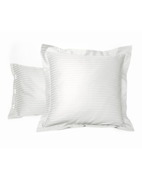 Taie d'oreiller carrée en satin de coton blanche - 65x65cm