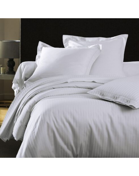 Taie d'oreiller carrée en satin de coton blanche - 65x65cm