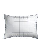 Set de 2 taies d'oreiller en satin de coton Grands Carreaux blanc - 2x(50x70 cm)