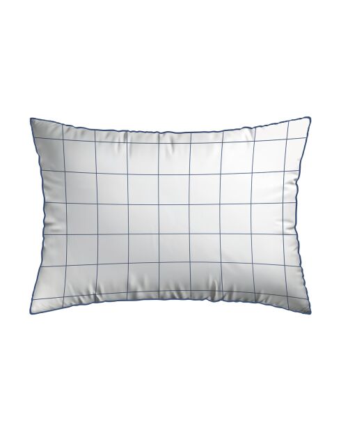 Set de 2 taies d'oreiller en satin de coton Grands Carreaux blanc - 2x(50x70 cm)