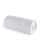 Sábana bajera ajustable de satén de algodón blanco liso - 180x200 cm