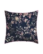 Set aus 2 Kissenbezügen aus Baumwollsatin Murmur Floral dunkelblau/rosa - 2 Stück (63x63 cm)