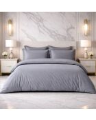 Drap plat en percale de coton uni grise