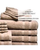 Wave taupe badlinnen van gekamd katoen, complete set - 4x (50x100 cm) + 4x (70x140 cm) + 4x (15x21 cm) + 4x (30 cm)