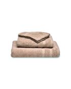 Set completo di biancheria da bagno in cotone pettinato color tortora Vague - 50x100 cm + 70x140 cm + 2x (15x21 cm)