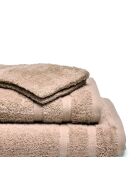 Set completo di biancheria da bagno in cotone pettinato color tortora Vague - 50x100 cm + 70x140 cm + 2x (15x21 cm)