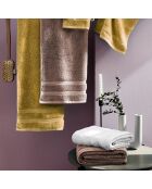 Set completo di biancheria da bagno in cotone pettinato color tortora Vague - 50x100 cm + 70x140 cm + 2x (15x21 cm)