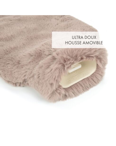 Borraccia per acqua calda con coperchio rosa chiaro - 20x33 cm